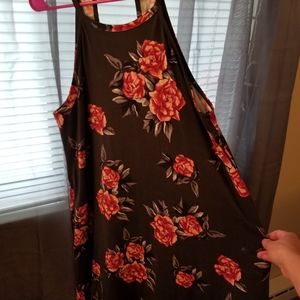 High neck floral babydoll style dress